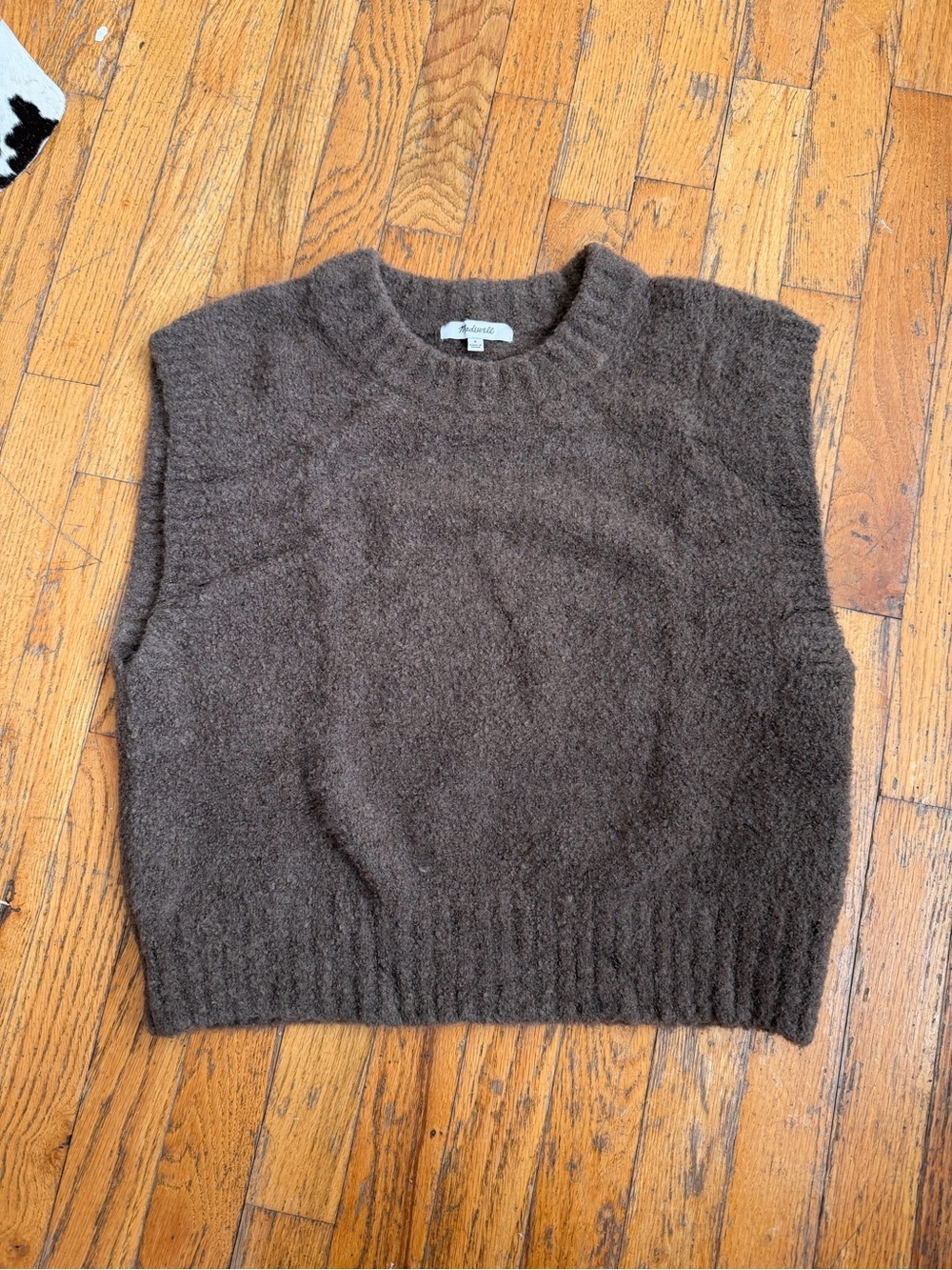 Madewell Brown Boucle Sweater Vest